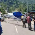 टेक ऑफ के समय हेली में आई तकनीकी खराबी, एहतियातन सड़क पर करवाई लैंडिंग
